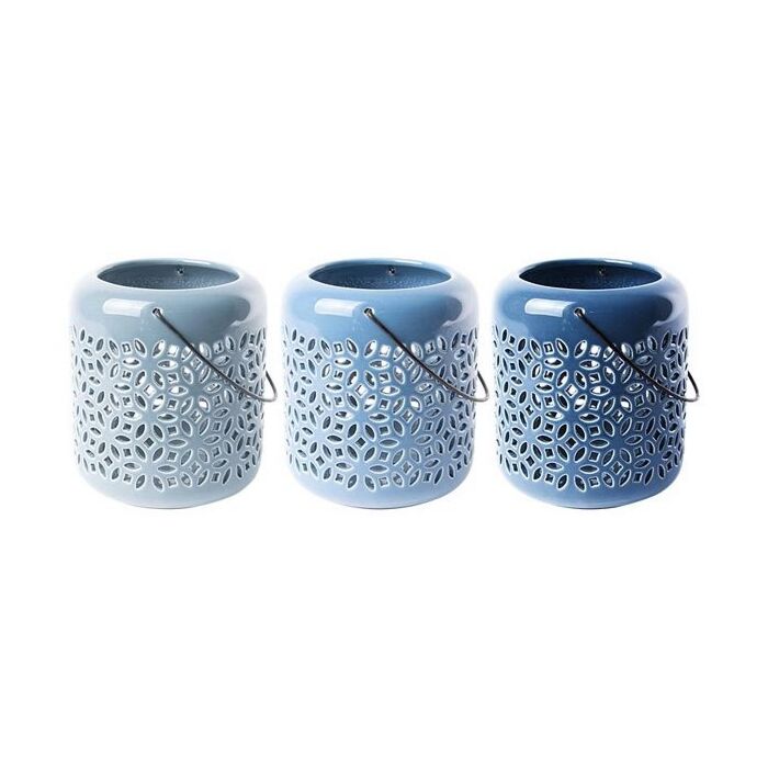 Windlicht Emaille blauw